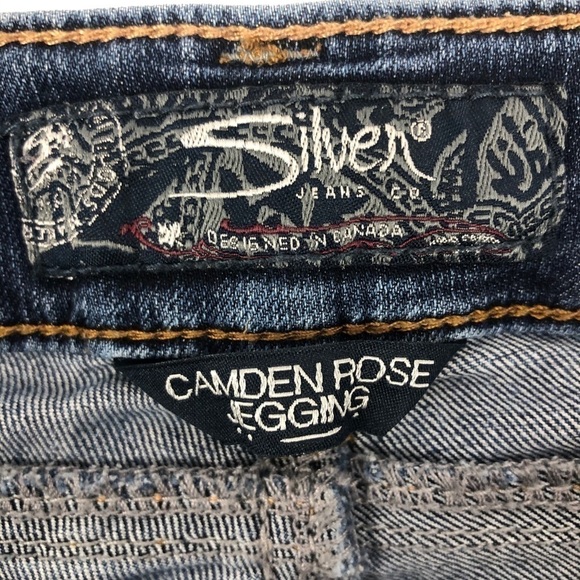 SILVER Women’s Blue Jean Jeggings 1/2 CAMDEN ROSE - Picture 6 of 14
